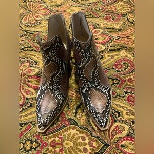 Vince Camuto Snake Western Flair Ankle Boots